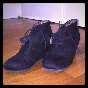 Black suede booties